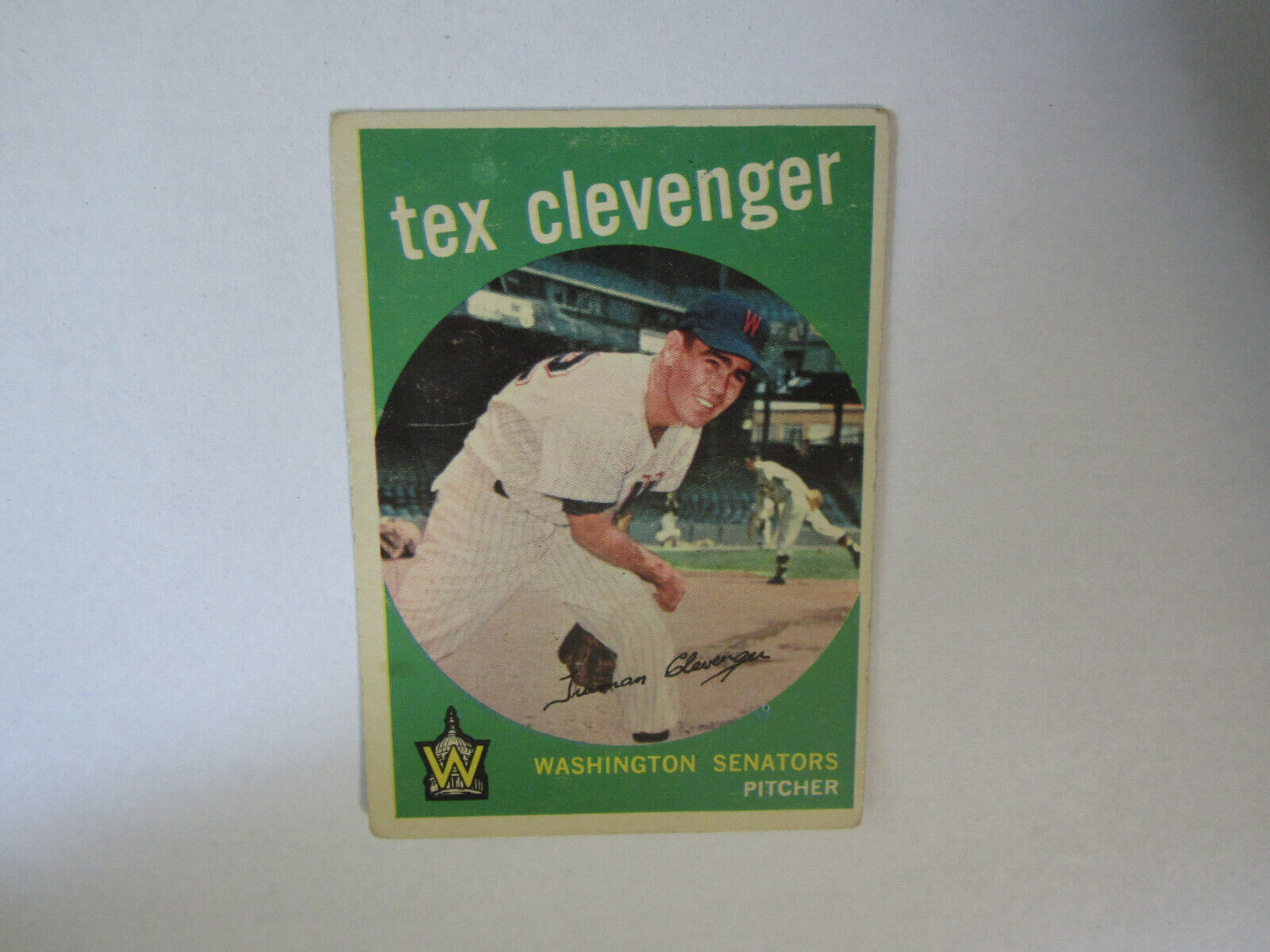 1959 Topps # 298 Tex Clevenger Card Washington Senators