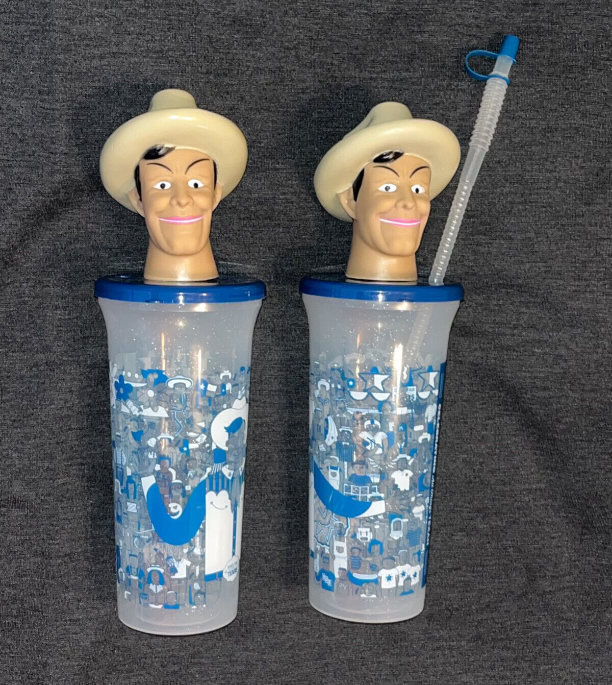 State Fair of Texas Big Tex Mascot Souvenir Plastic Cup Lot of 2
