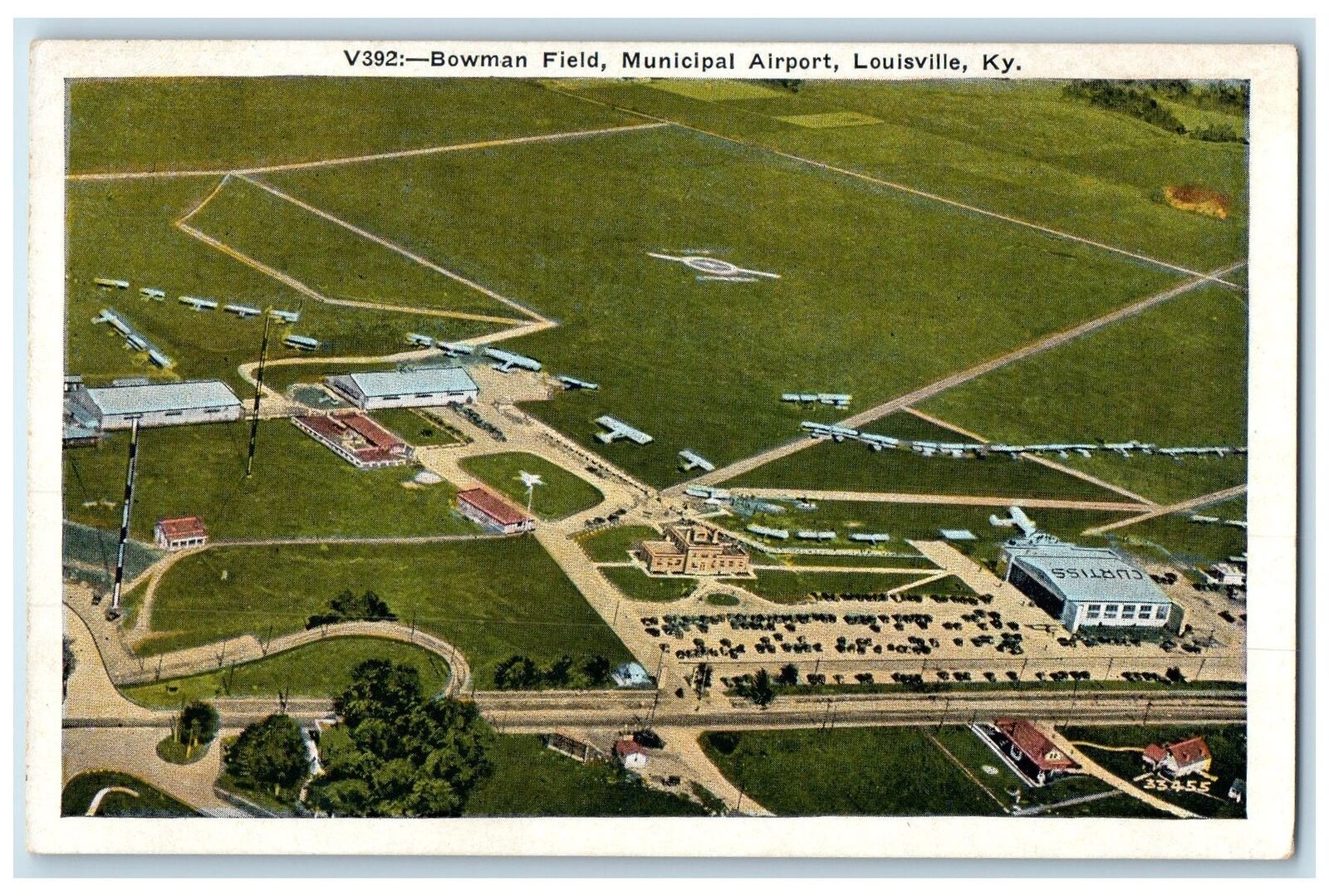 c1920 Bowman Field Municipal Airport Aerial View Louisville Kentucky KY Postcard