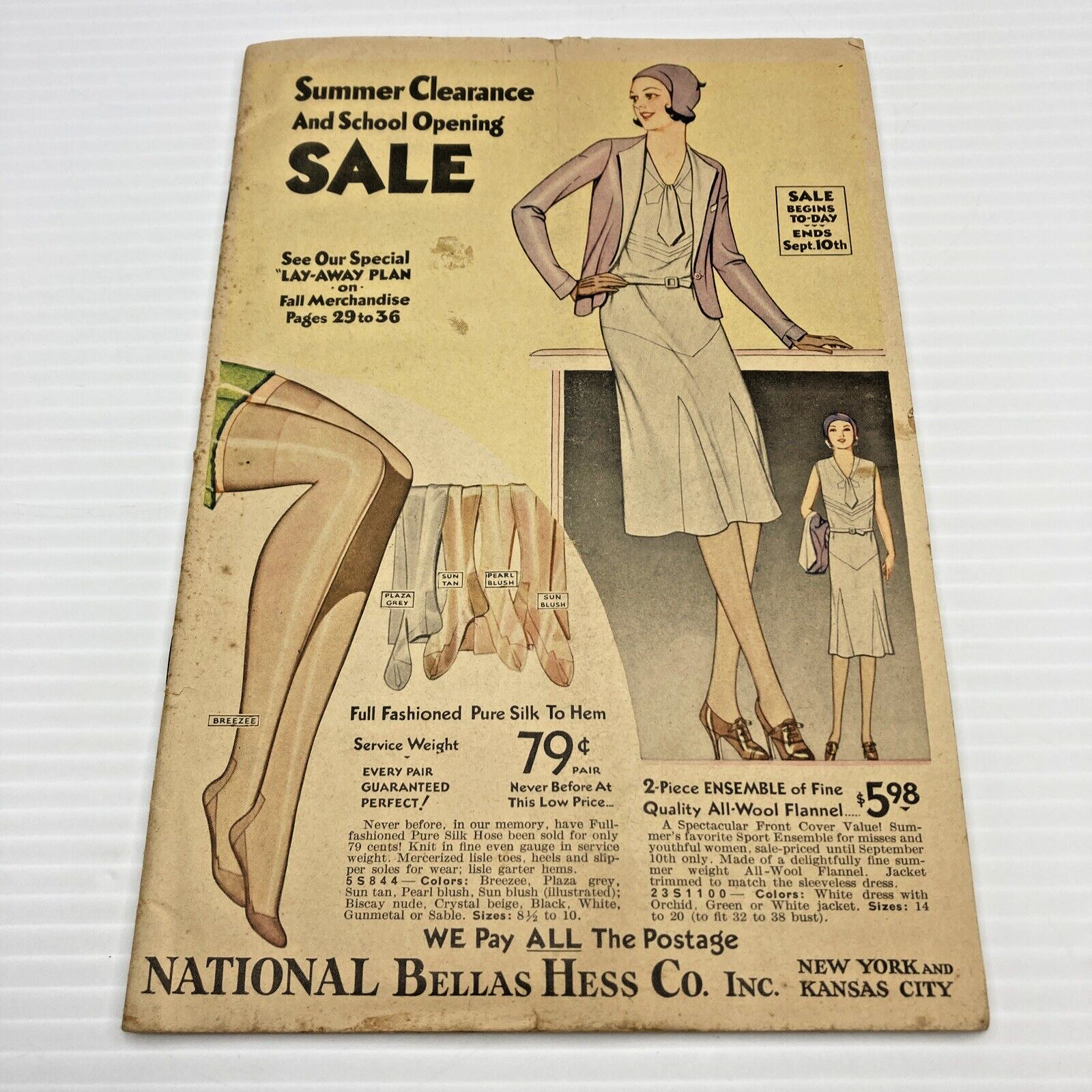 1930 National Bella Hess Co Summer Clearance Catalog 1930s Fashion