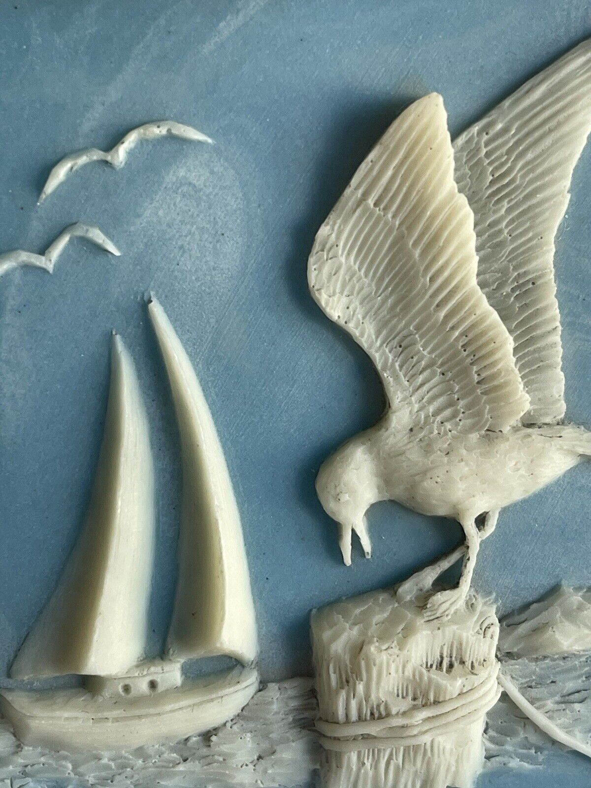 Small Trinket Box Seagull and Pier With Sailboat. Made In The USA Design Gifts