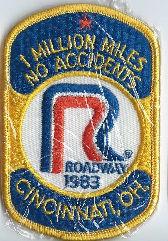 Roadway 1983 Cincinatti OH 1 million miles no accident driver patch 4-1/8X2-5/8