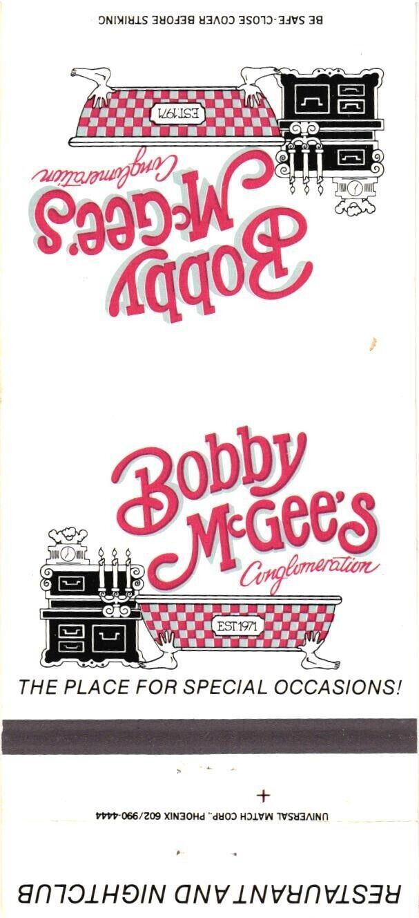 Bobby McGee\'s Restaurant and Nightclub Vintage Matchbook Cover
