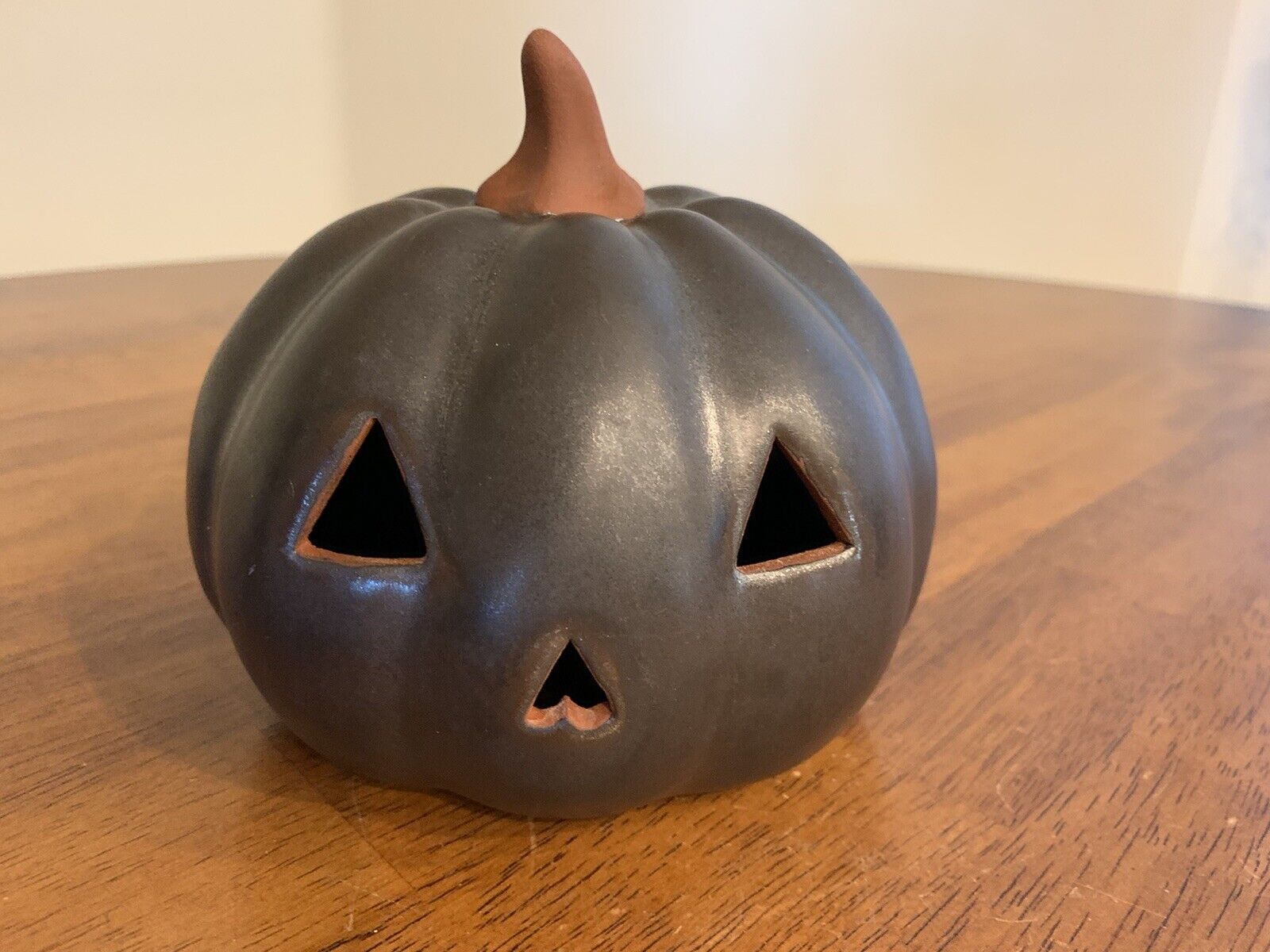 Glazed Terracotta Halloween Pumpkin Jack-o-Lantern No Mouth Threshold 2019 5.5\