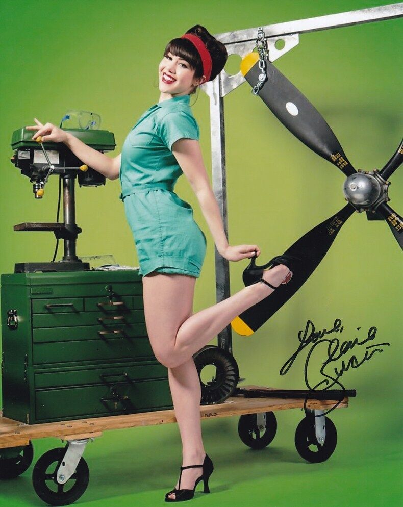 CLAIRE SINCLAIR signed autographed AIRPLANE PLAYBOY PINUP 8x10 photo
