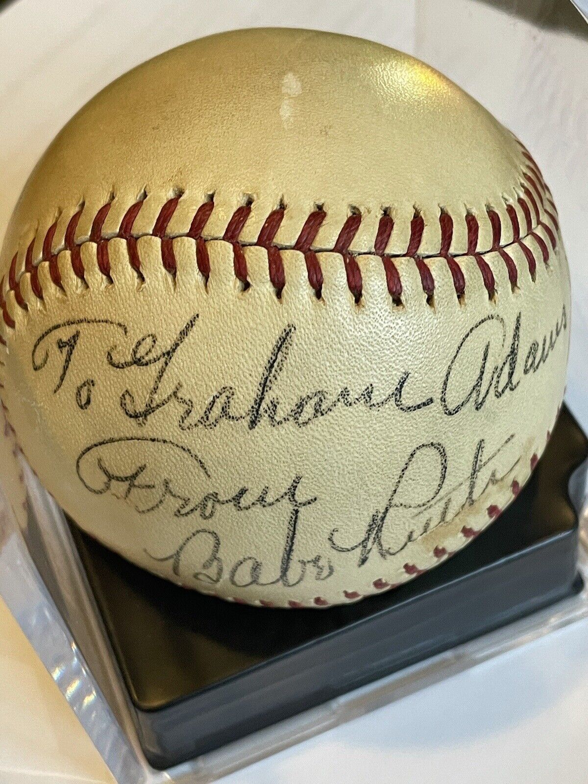 Babe Ruth Ball Autographed Baseball Signed PSA Authentic 6.0 American League