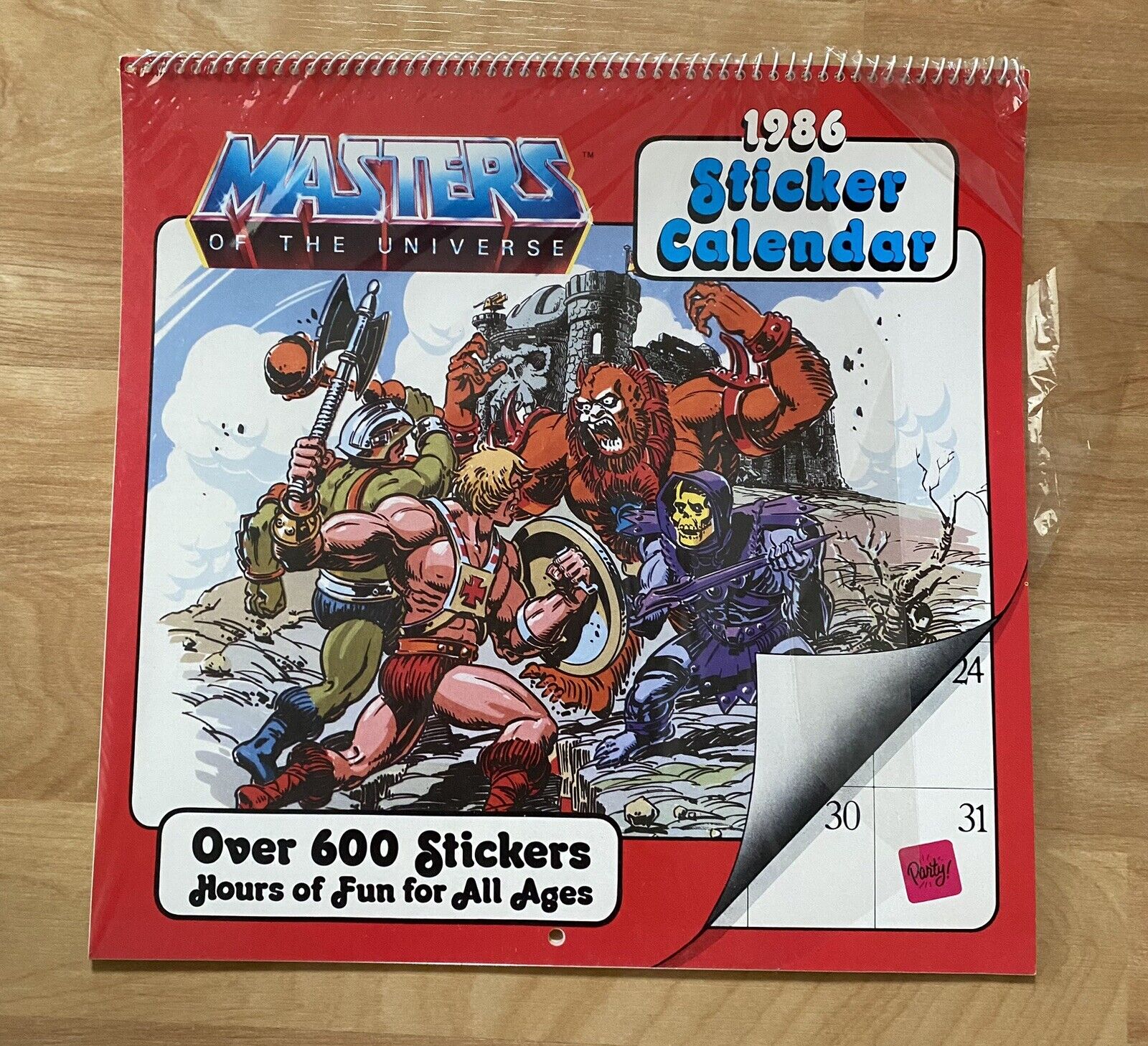 Vintage 1986 He-Man Masters Of The Universe Sticker Calendar NOS MOTU