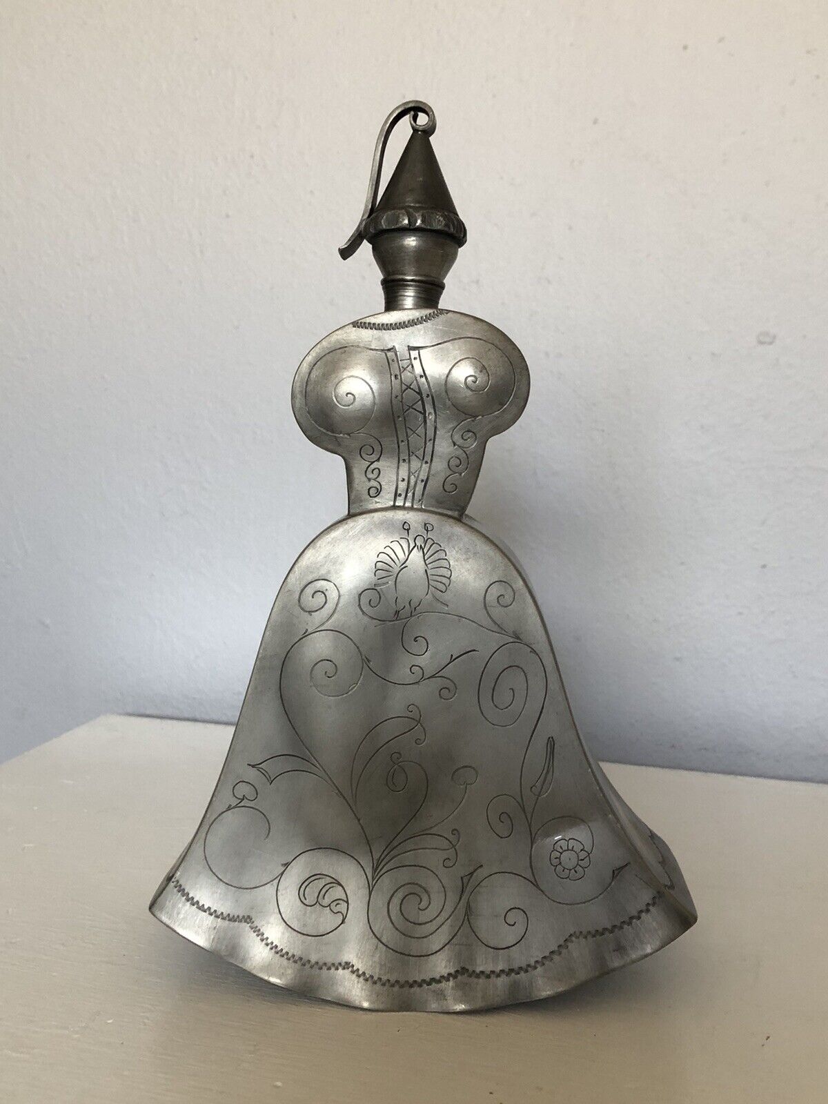 Vintage Havstad Modernist Pewter Vase Flask Norway, Signed