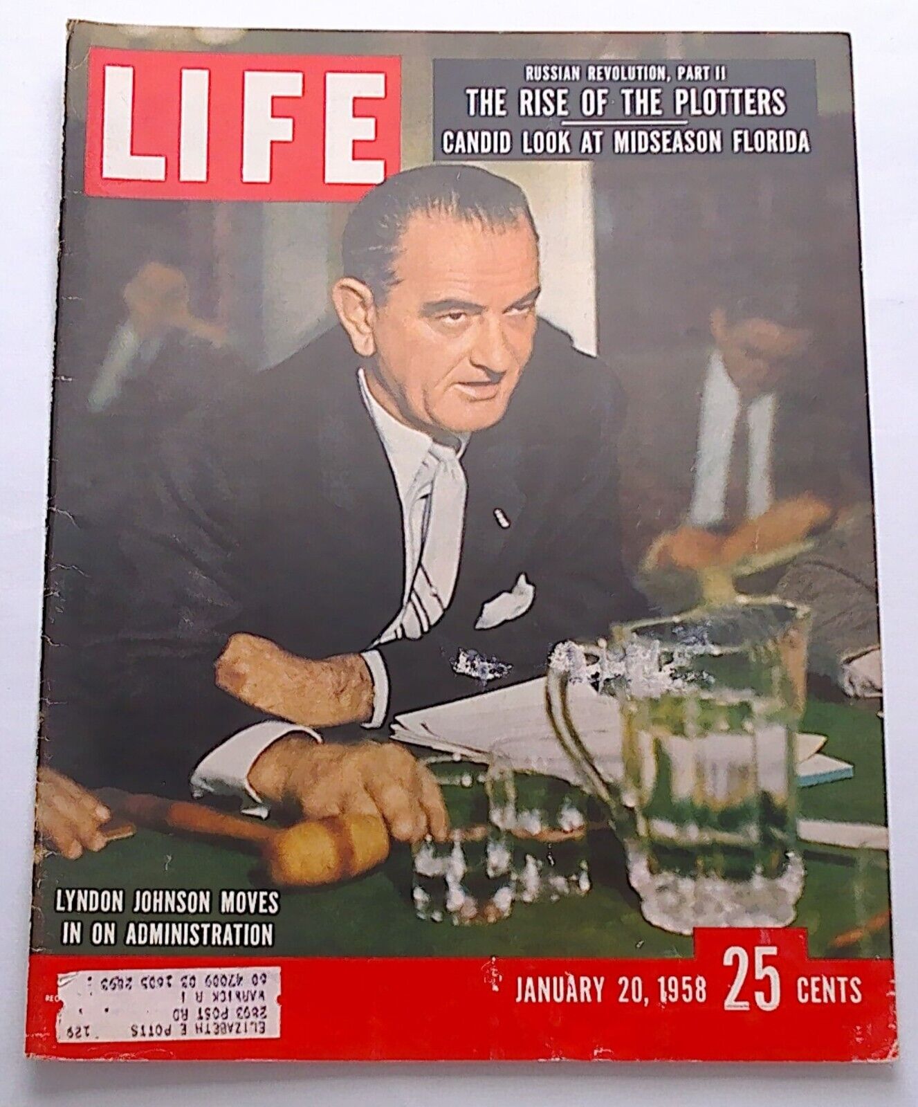Life Magazine Cover Only  ( Lyndon Johnson ) January 20, 1958