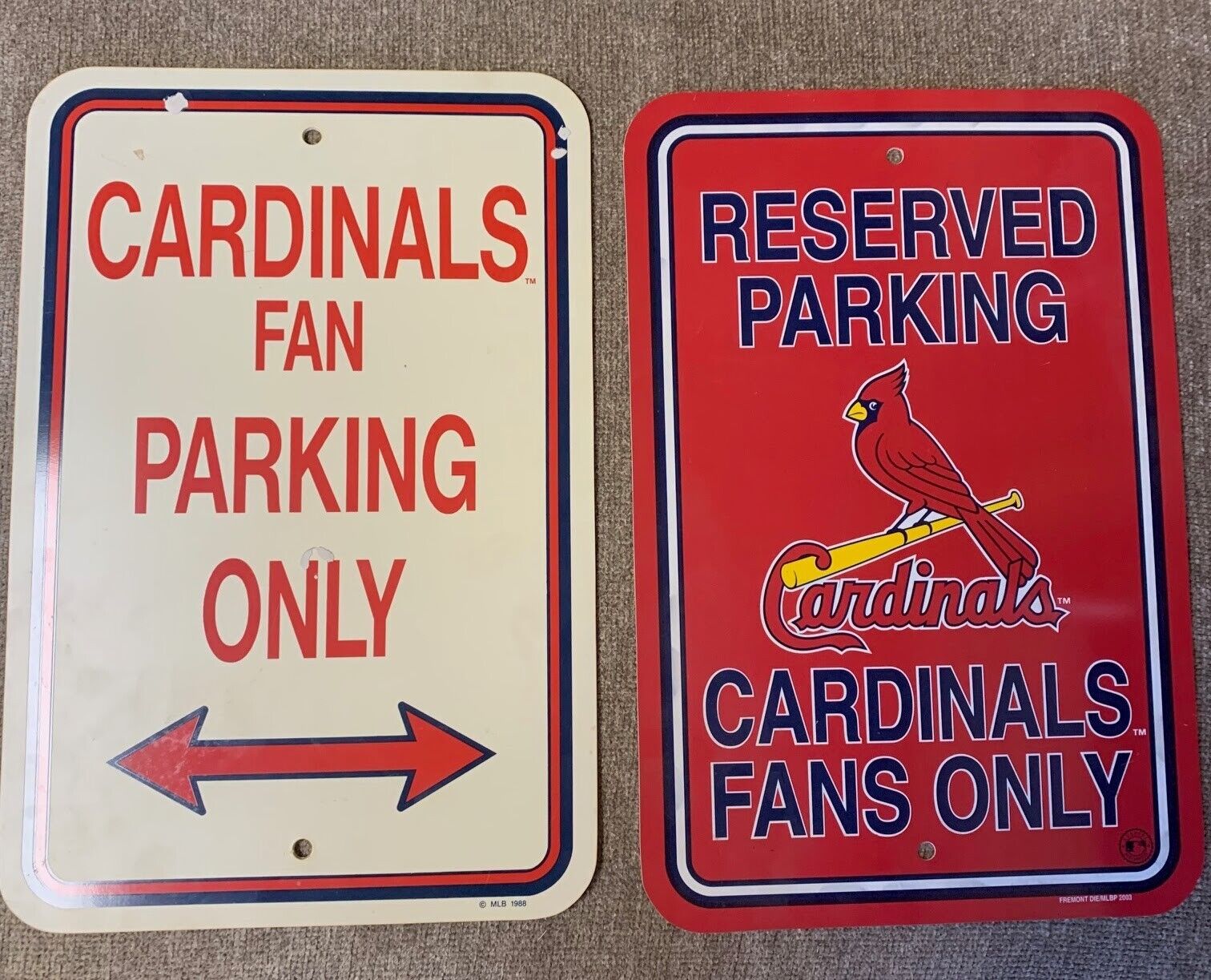 (2) STL Cardinals Parking Signs. Sold together only