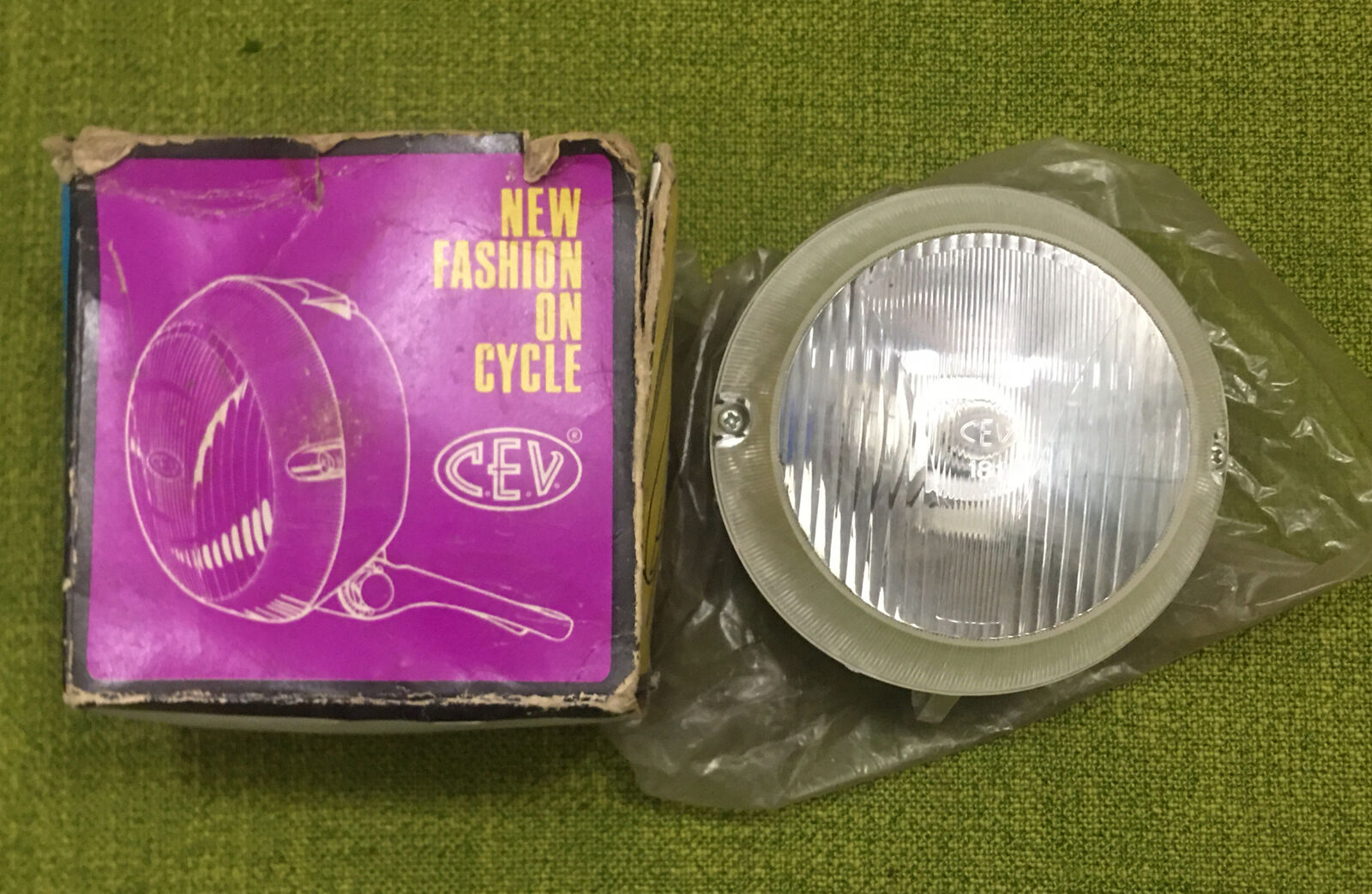 NOS Vintage CEV PAGANI ITALY Battery Bicycle Headlight LAMP Mod. 5619 Part F7112