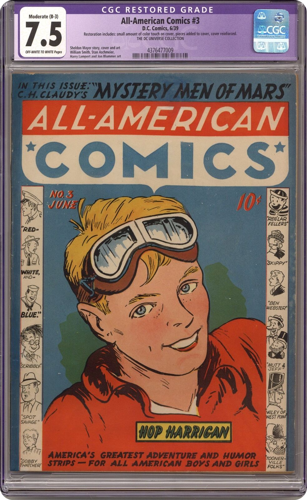 All American Comics #3 CGC 7.5 RESTORED 1939 4376477009