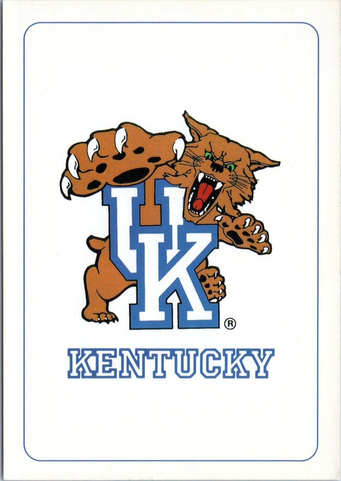 University of Kentucky Wildcats Logo 1986 - 2005 - 4x6 Chrome Postcard