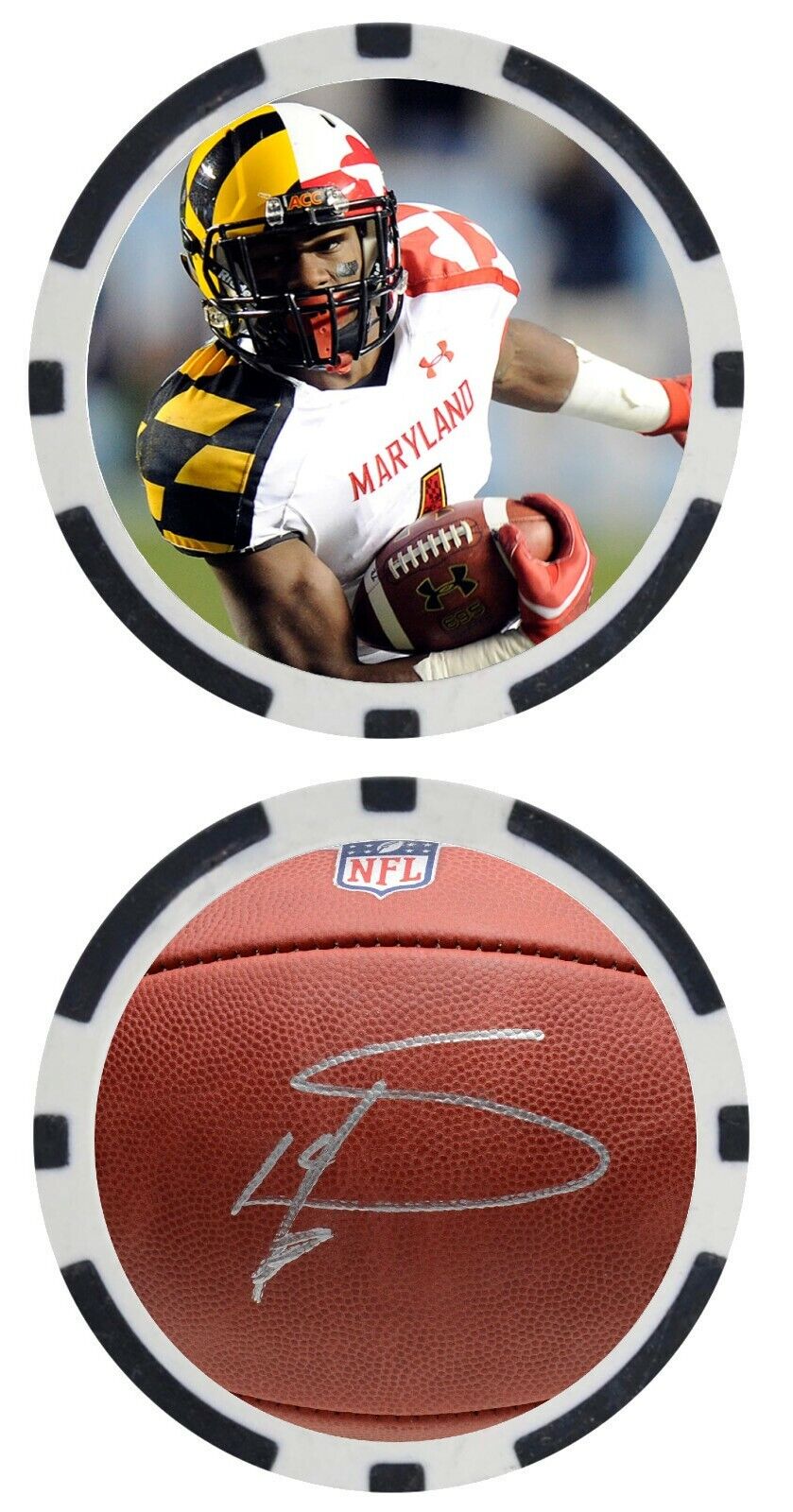 STEFON DIGGS - UNIVERSITY OF MARYLAND - POKER CHIP -  ***SIGNED/AUTO***