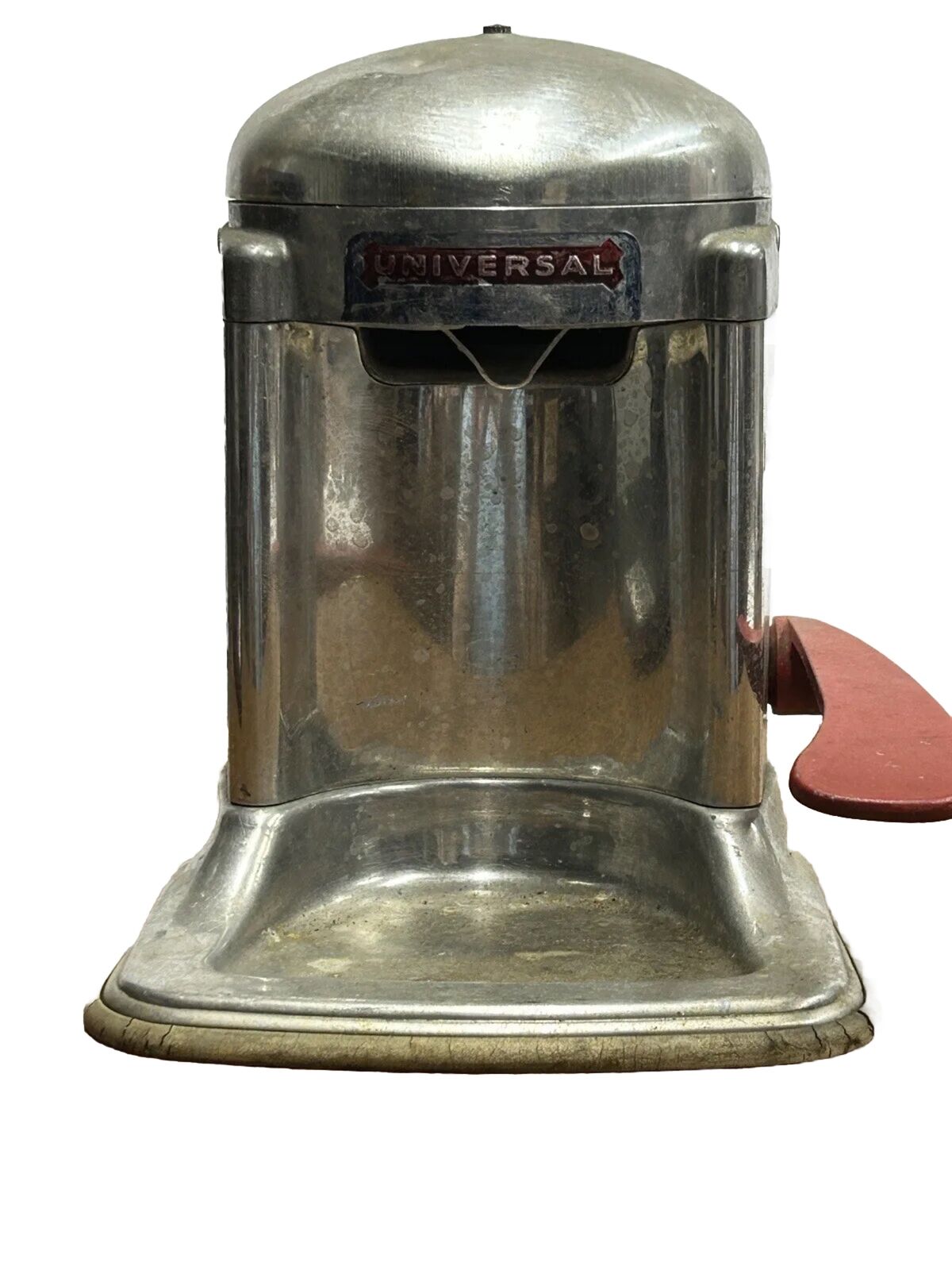 Vintage Universal Fruit Juicer 1954 Cast Aluminum Red Handle