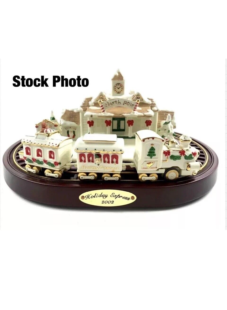New 2002 Avon Holiday Express Porcelain Christmas Moving Train & Cars