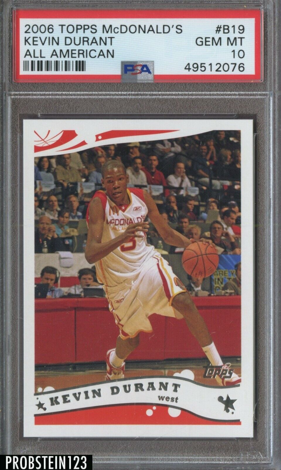 2006 Topps McDonald\'s All American #B19 Kevin Durant RC Rookie PSA 10 GEM MINT