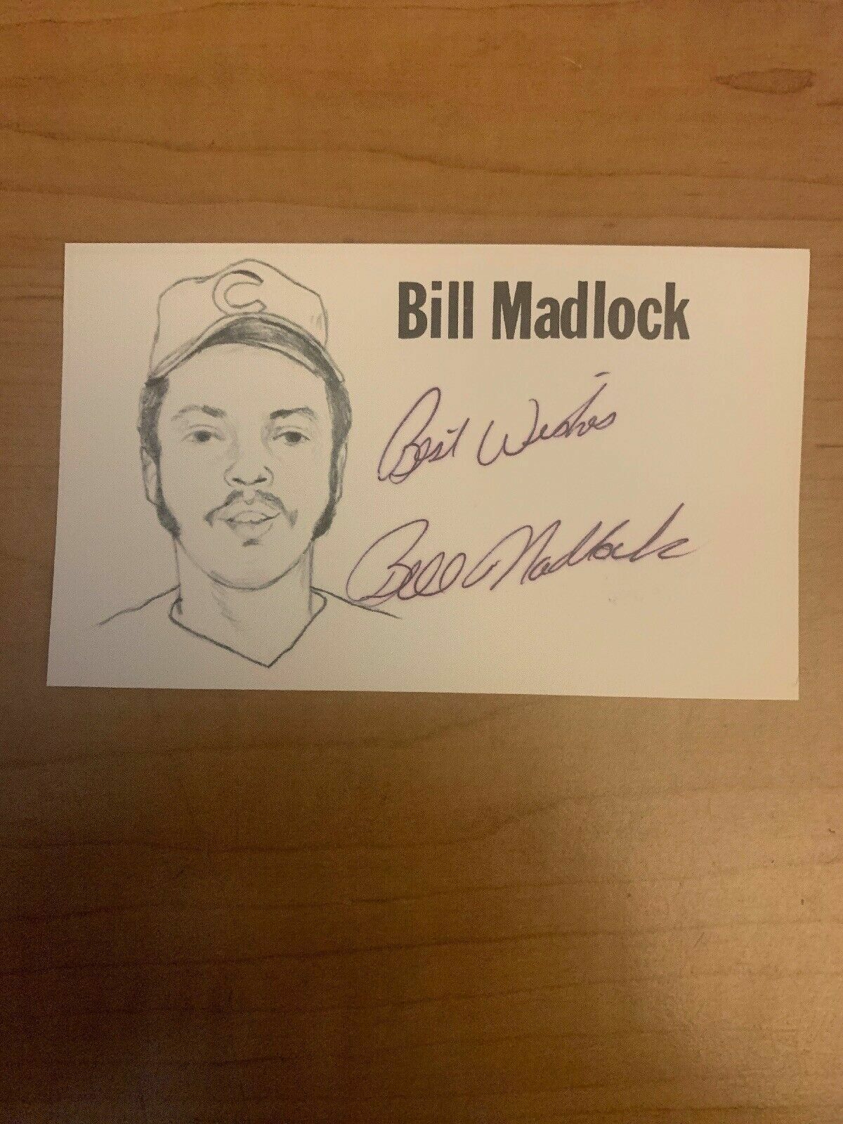 BILL MADLOCK - BASEBALL - AUTOGRAPH SIGNED - INDEX CARD - AUTHENTIC- B6459