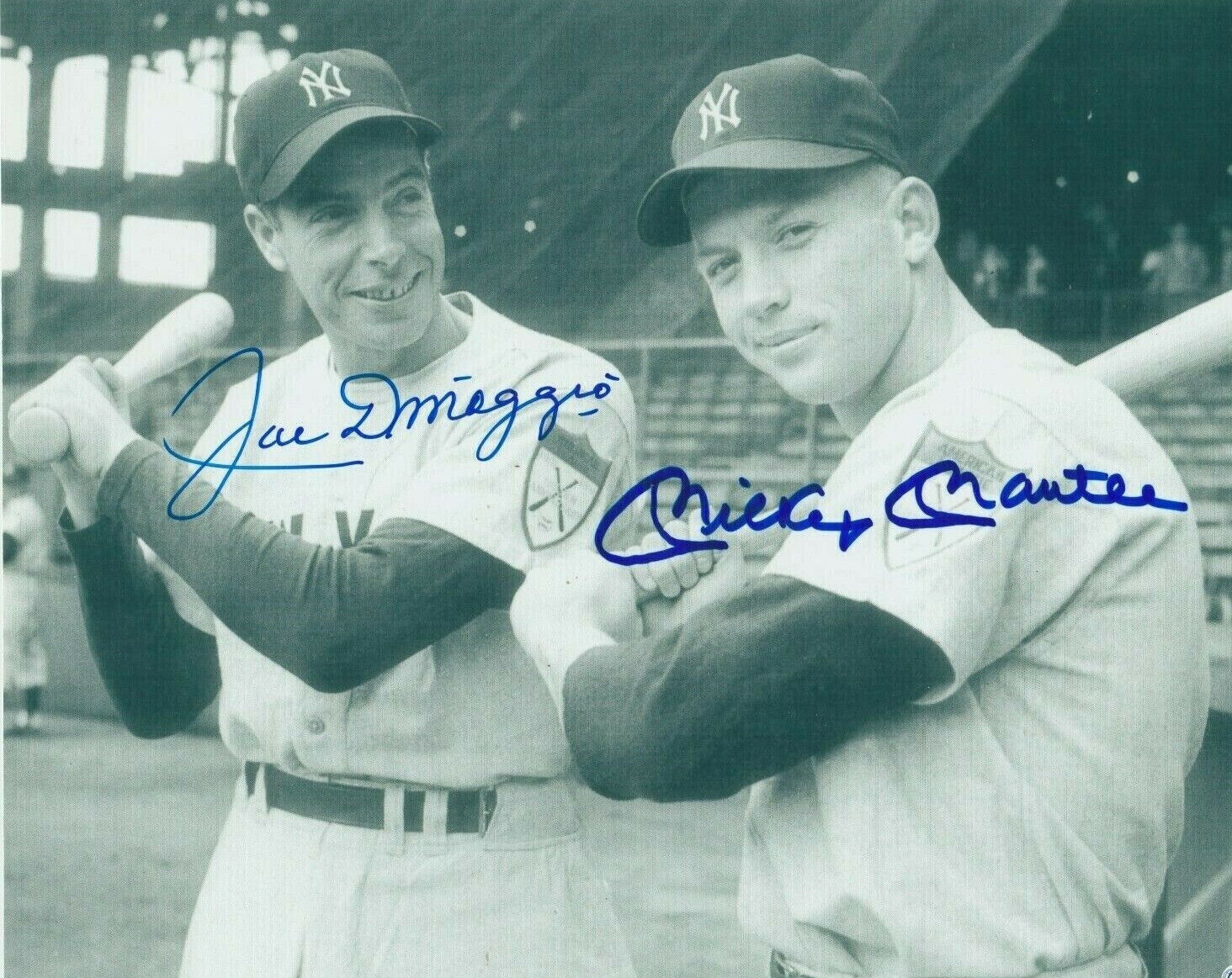 Mickey Mantle Joe DiMaggio Baseball 8.5x11 Signed Photo Reprint