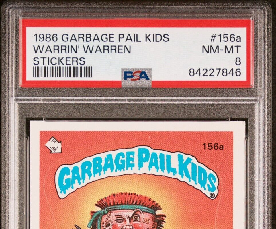 1986 Topps GPK Garbage Pail Kids OS4 156a Warrin Warren PEEL HERE ERROR PSA 8