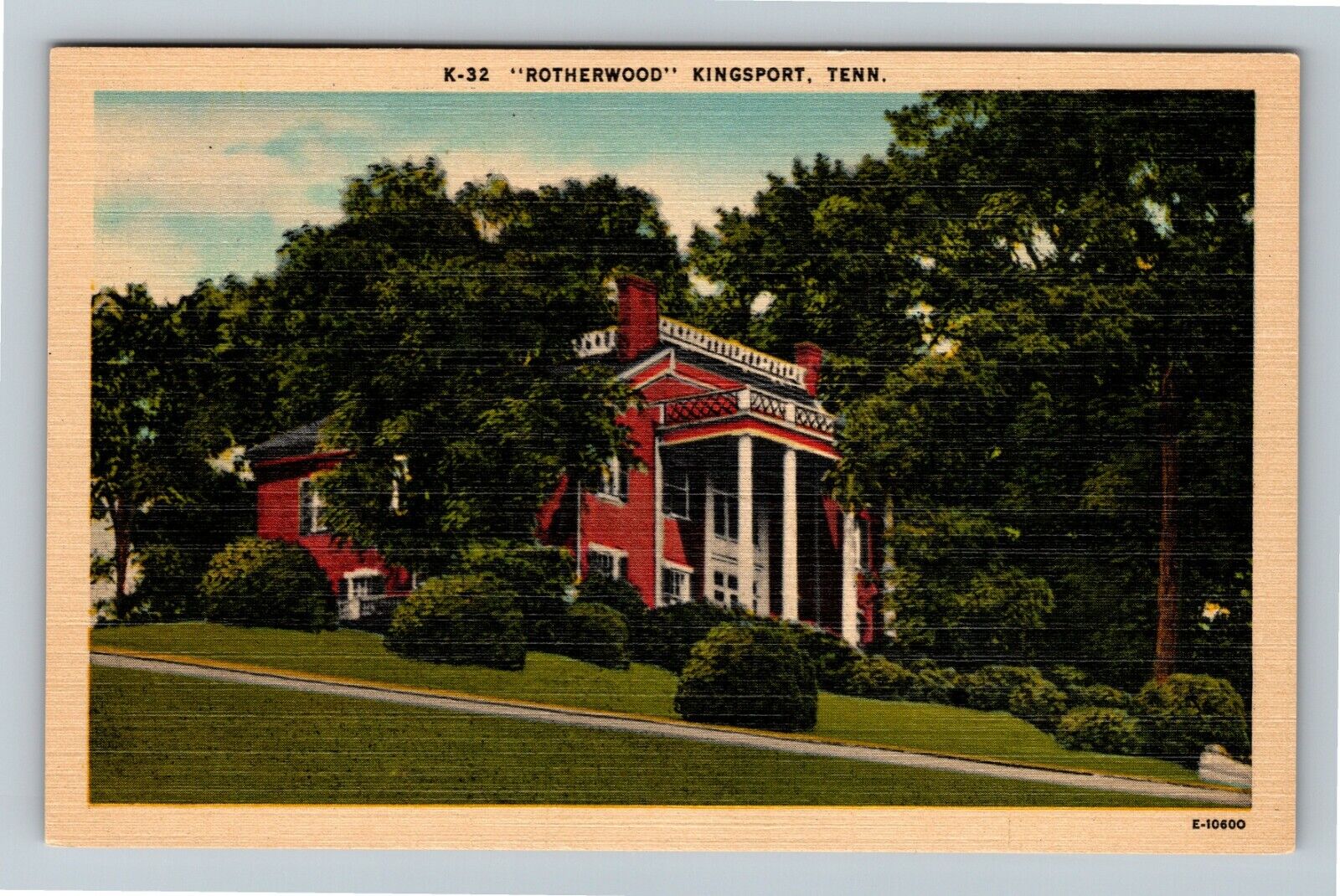 Kingsport, TN-Tennessee, Rotherwood Historic Residence Vintage Souvenir Postcard