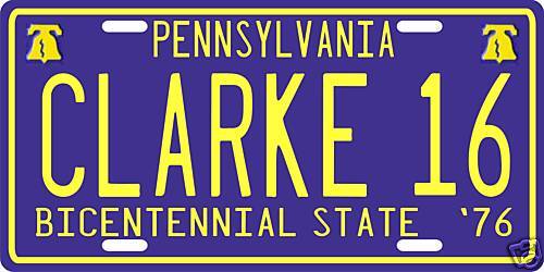 Bobby Clarke Philadelphia Flyers 1976 License plate