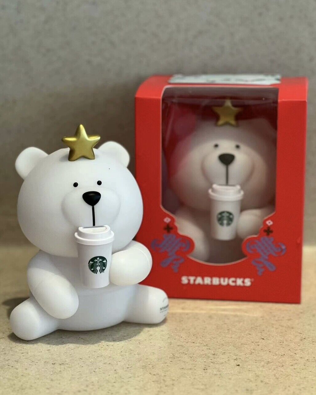 New Starbucks China 2023 Mini Bear Humidifier Night Light Display Toy Christmas