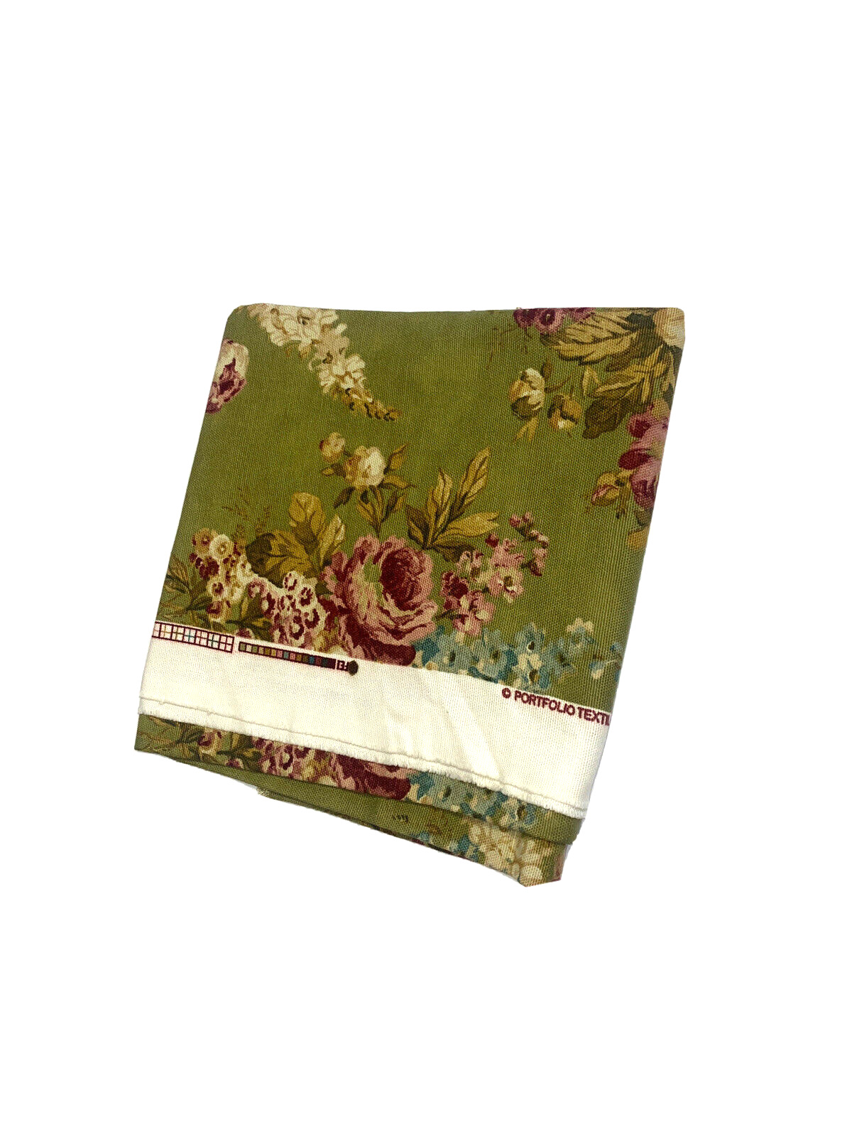 Vintage Discontinued Portfolio Teflon Fabric Remnant Cottage Rose Shabby Chic
