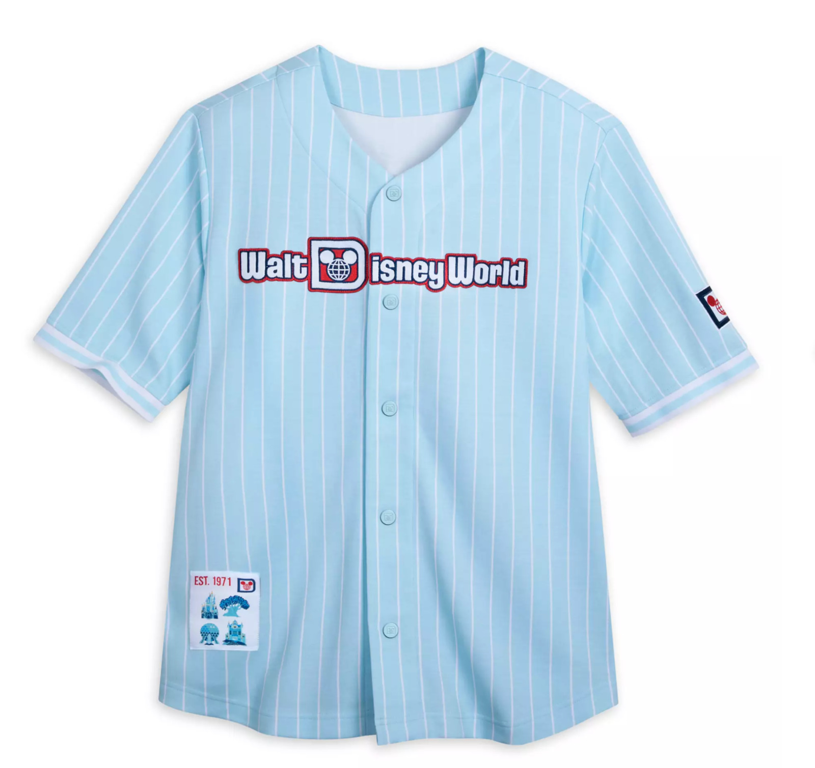 Walt Disney World Resort Baseball Jersey XXL Pinstripe Disney Shirt
