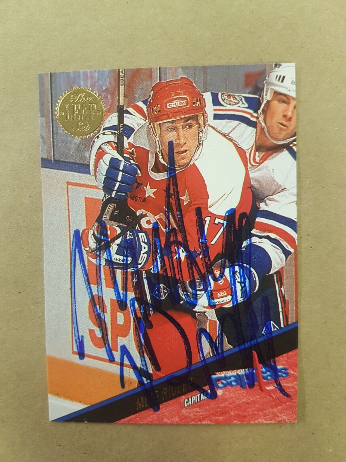 Mike Ridley Canadians Autograph Card Signed Hockey 102 1993 Leaf
