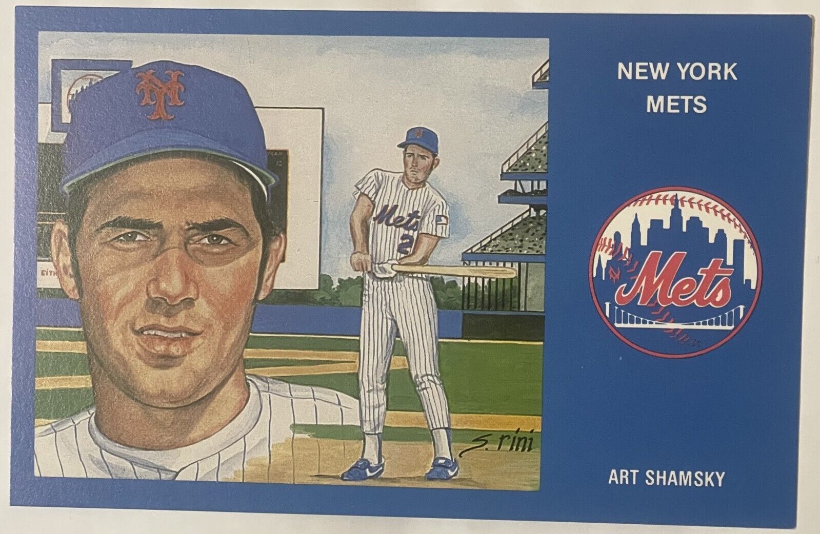 Vintage 1980s Limited Edition Only 5000 Ever 1969 Art Shamsky NY Mets Postcard