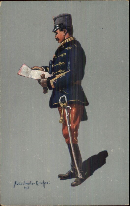 Austrian Hungarian Military Soldier Uniform Aluschwitz Kurettski 1915 WWI PC #7