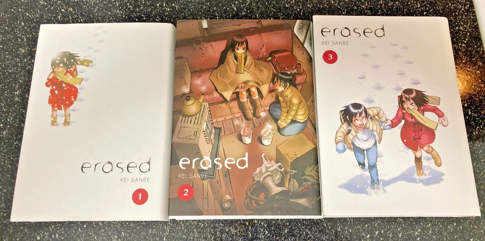 Erased Volumes 1-3 English Hardcover Manga by Japanese manga artist Kei Sanbe