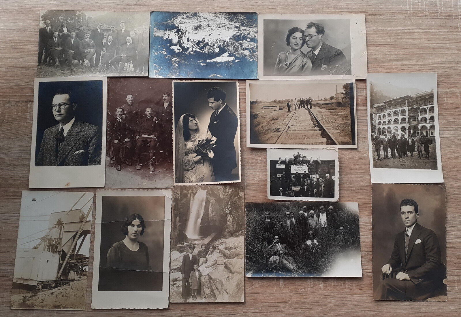Vintage Lot of Family Photos Black & White Old Bulgarian Photographs