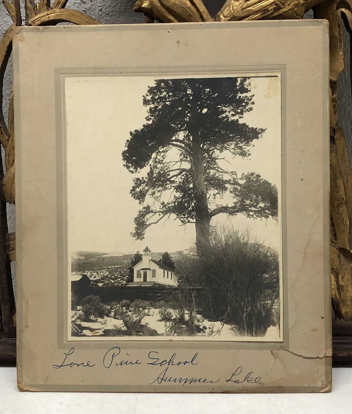 Antique Photo Lone Pine School - Summer Lake, Oregon