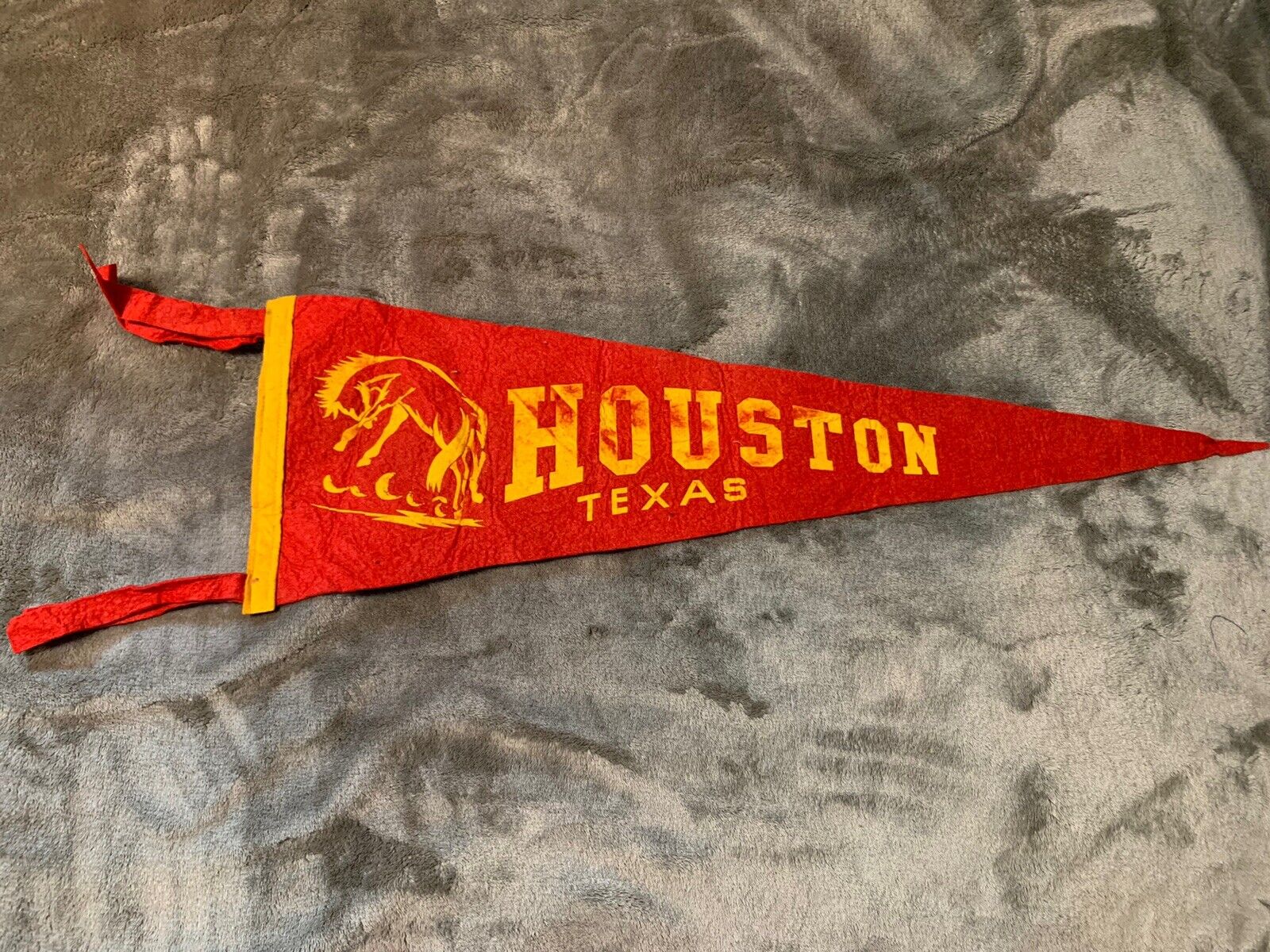 Vintage Houston Texas Travel Pennant 27”