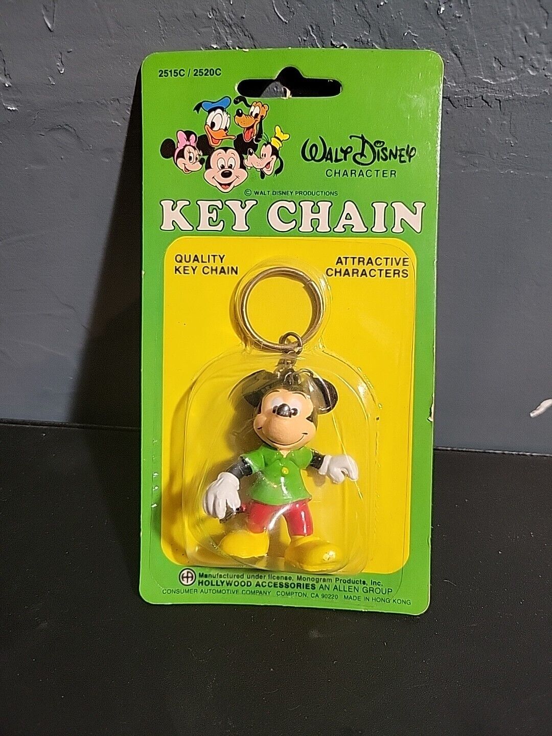 NOS Vintage Walt Disney Productions Mickey Novelty Key Chain Sealed VHTF