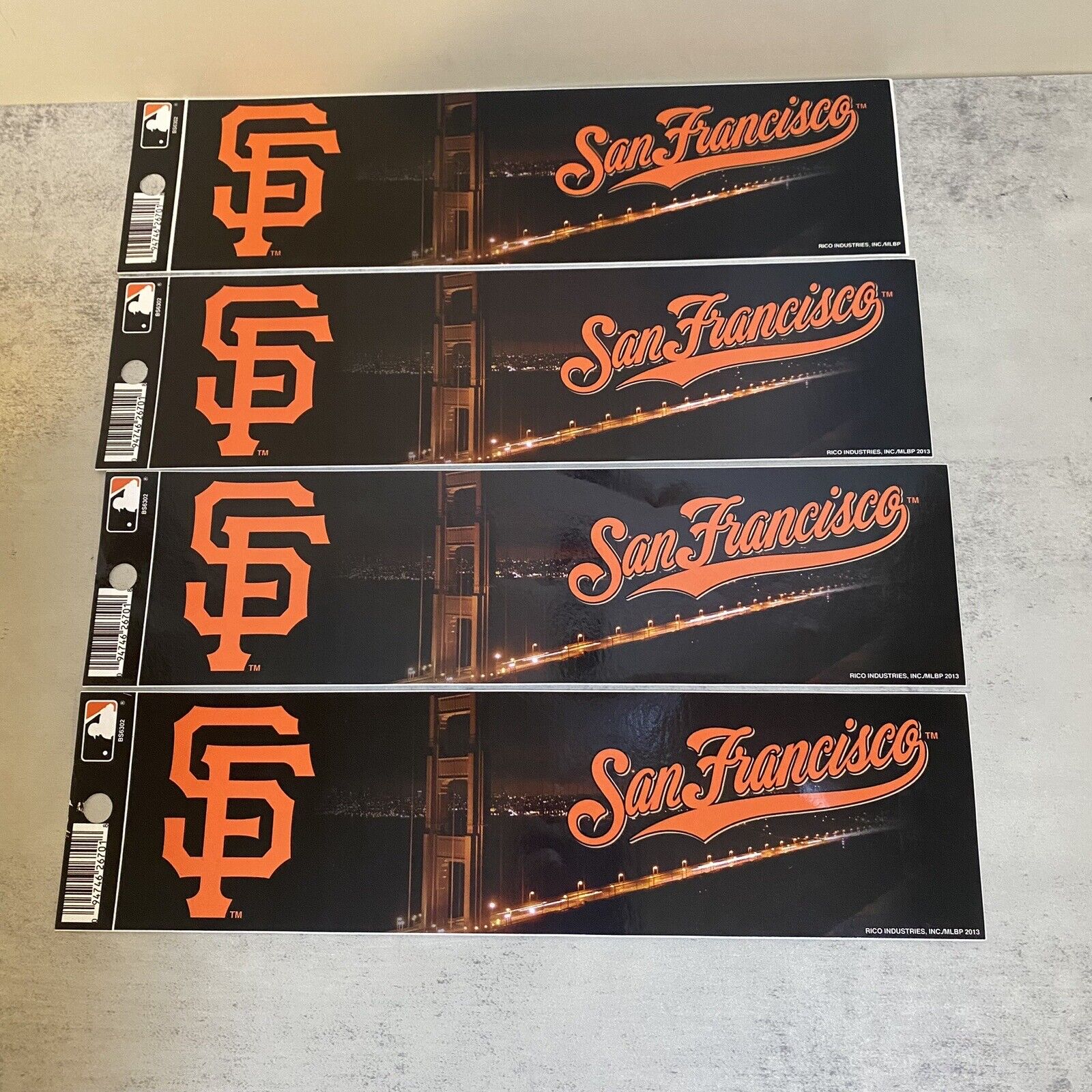 Vintage 2013’San Francisco Giants Bummer Sticker lot Of 4 New Old Stock Rico Ind