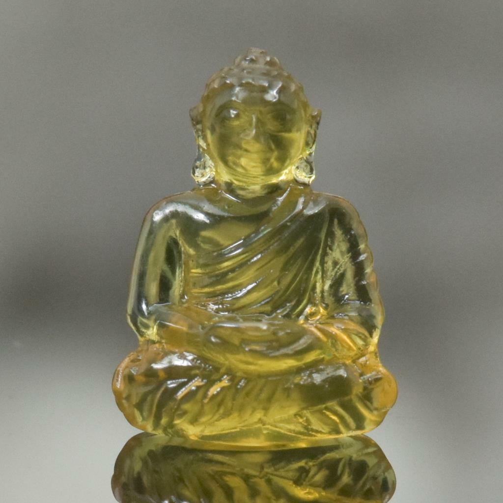 Sculpture of the Buddha Natural Yellow Mexican Fire Opal Gemstone Carving 2.85ct