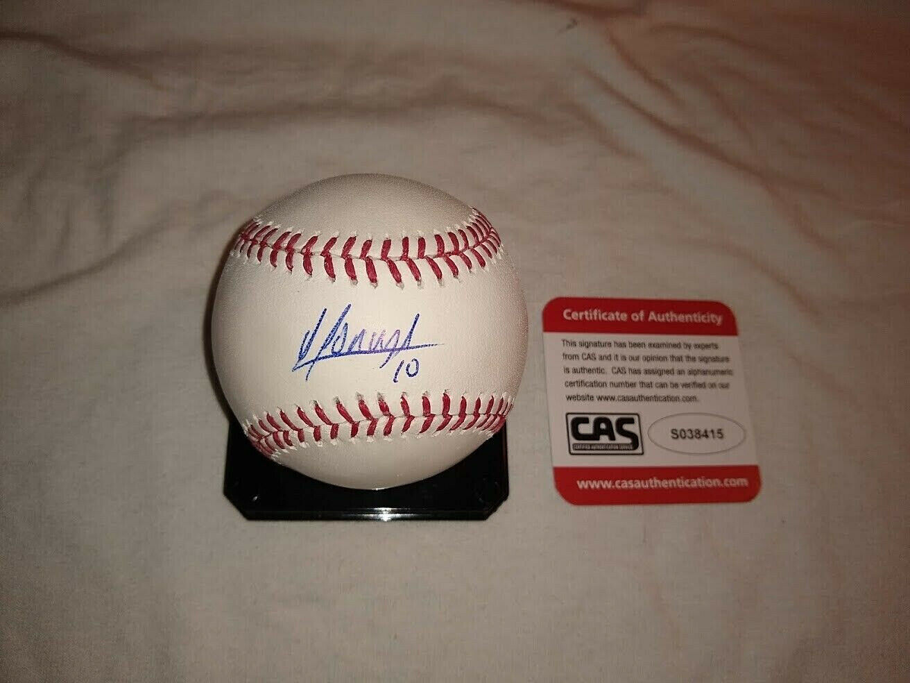 Yoan Moncada White Sox Autographed Rawlings Major League Baseball CAS COA