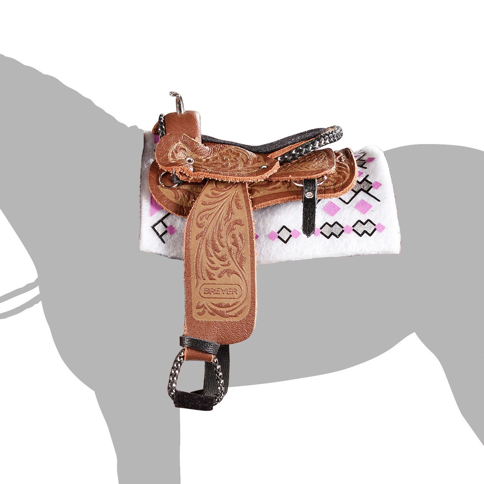 Breyer Traditional Cimarron-Western Pleasure Toy Horse Saddle - 1:9 Scale