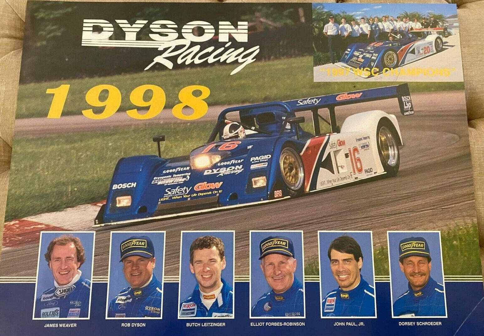 Dyson Racing 1998 Official Poster Vintage Rare