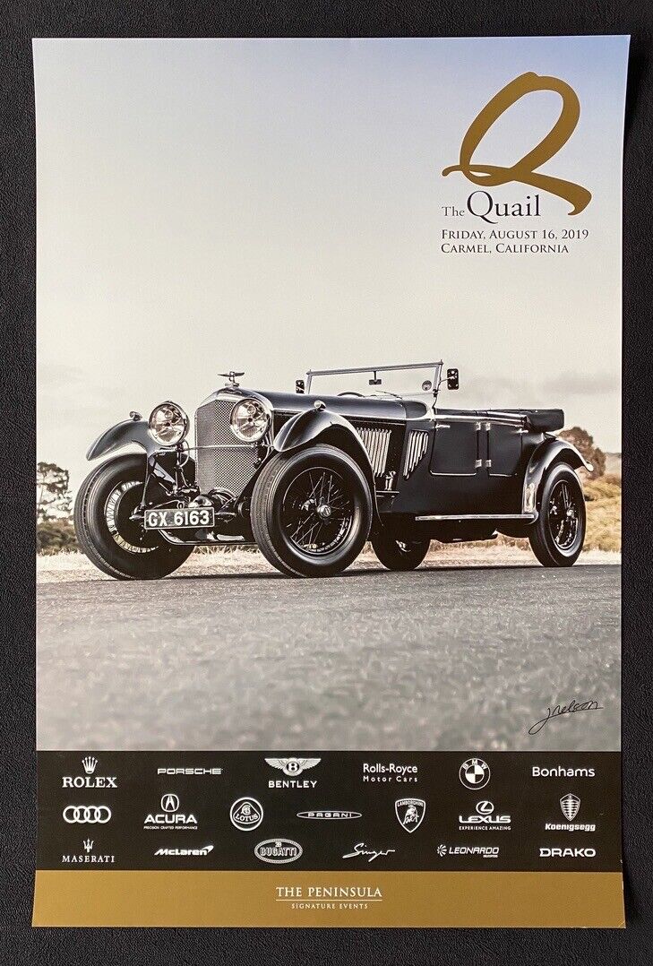 2019 Quail Motorsports Gathering Poster BLOWER BENTLEY J. Nelson Photo