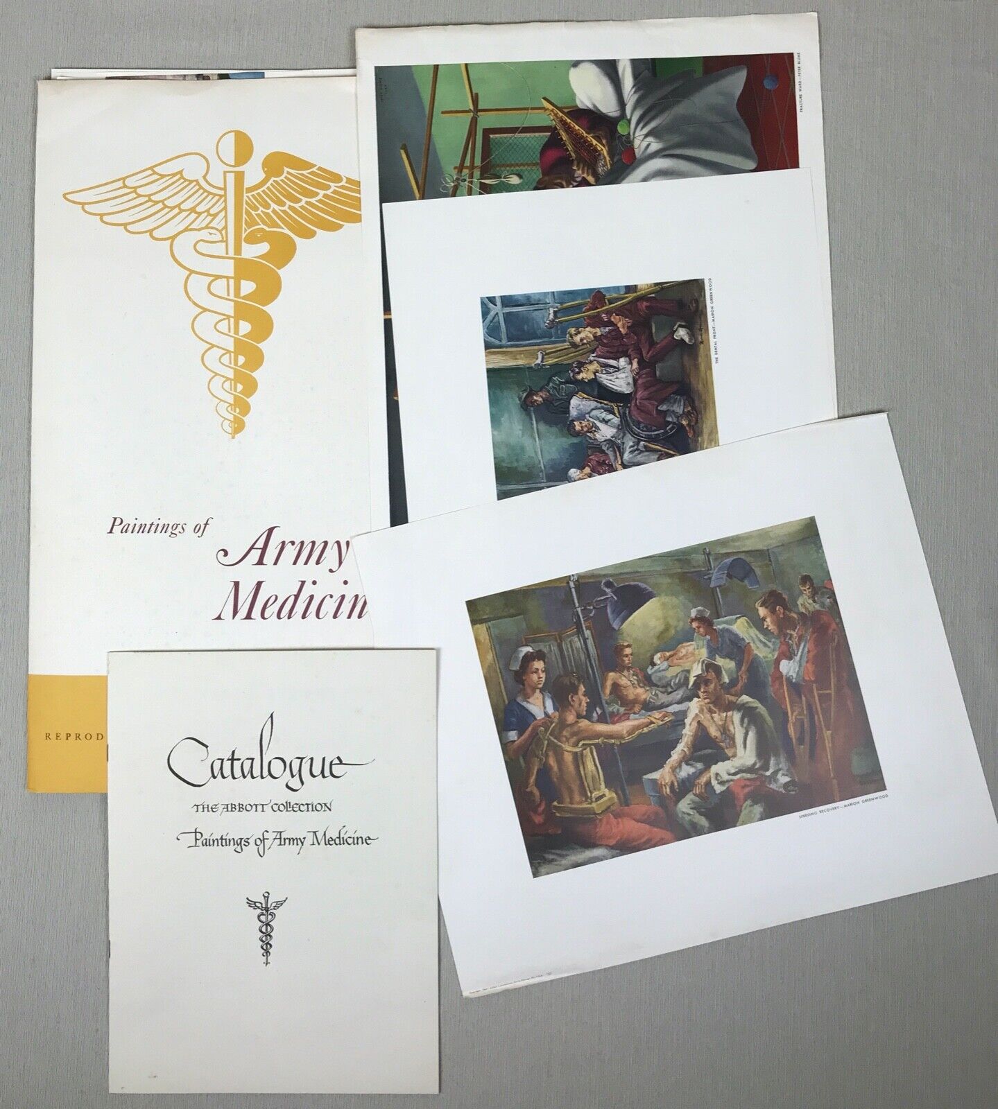 40 Prints 20 x 13, PAINTINGS OF ARMY MEDICINE, Abbott Collection 1945 WWII, RARE