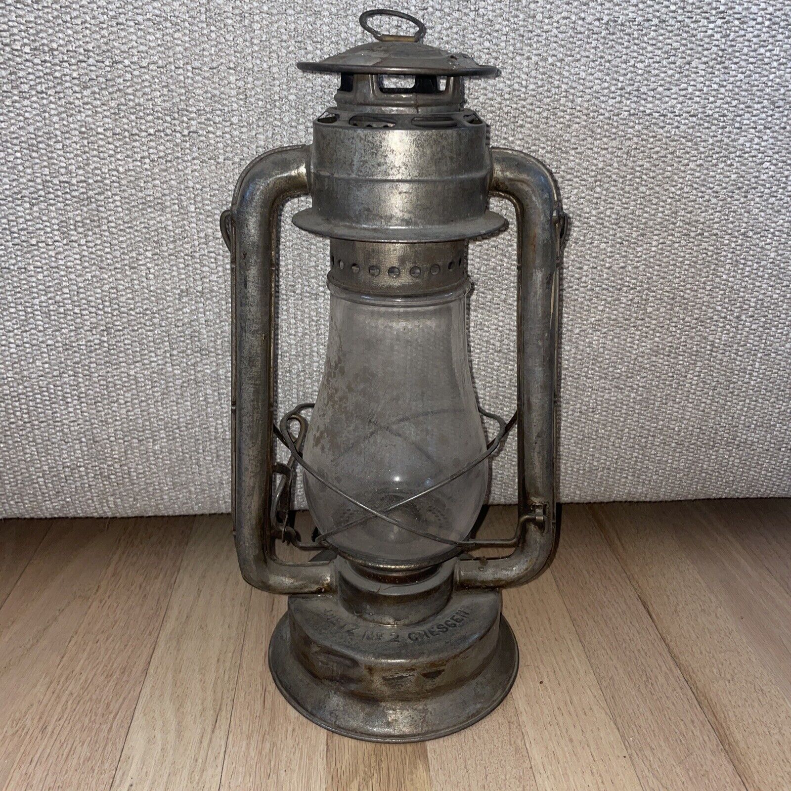 Vintage Old Iron Kerosene Lamp Lantern Dietz Crescent , Made In USA Great Cond.