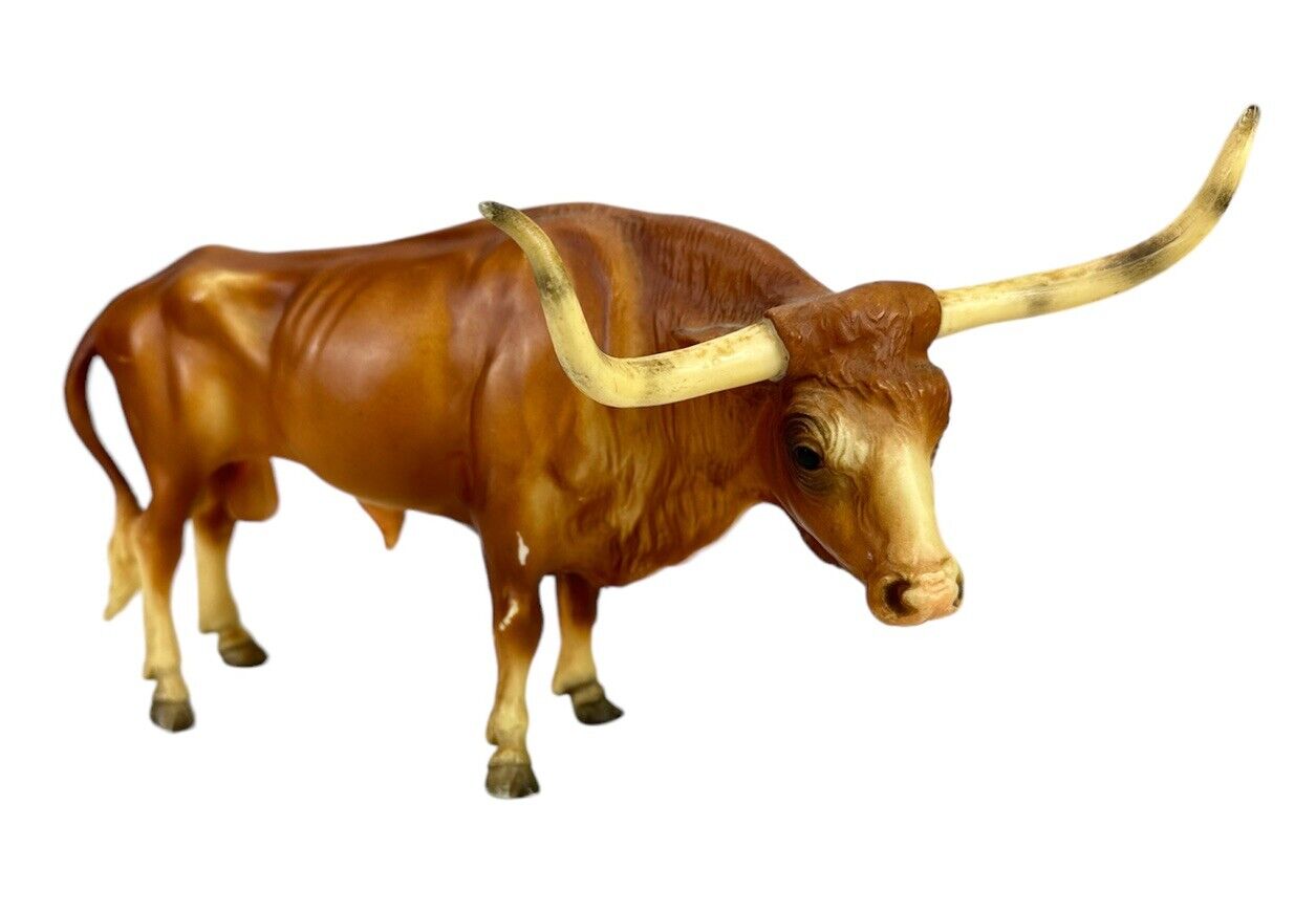 Vintage 1961 Breyer Molding Co USA Model #75 Red Sorrel Longhorn Bull Cow Figure