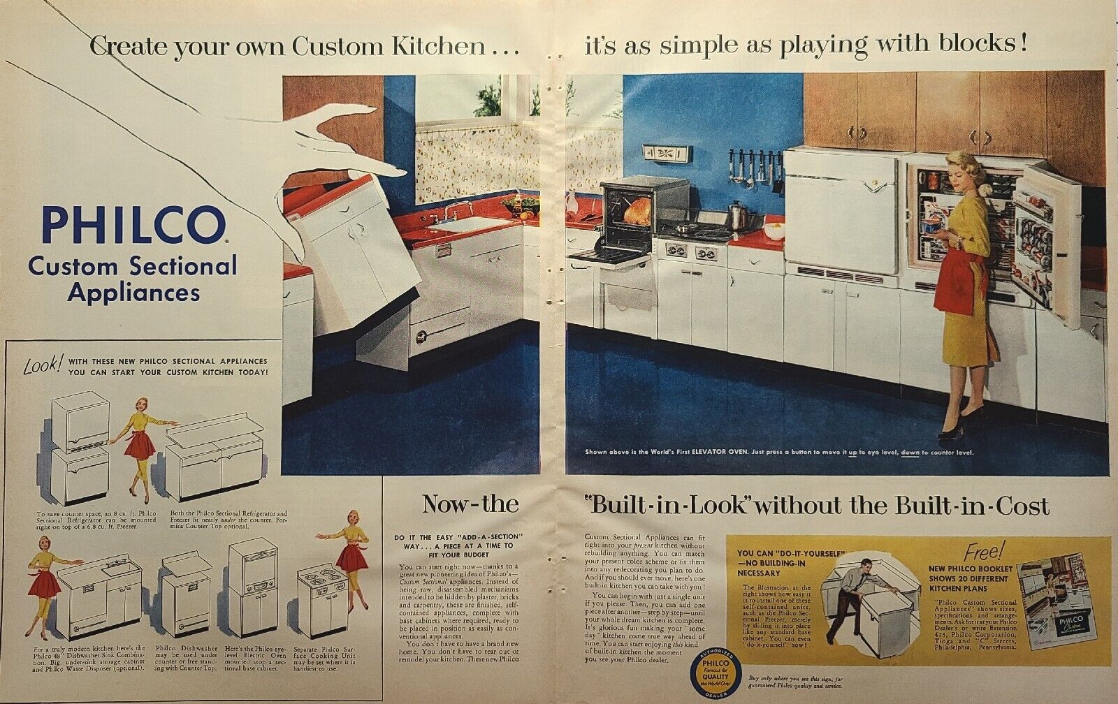 Philco Sectional Appliances Elevator Oven Philadelphia PA Vintage Print Ad 1956