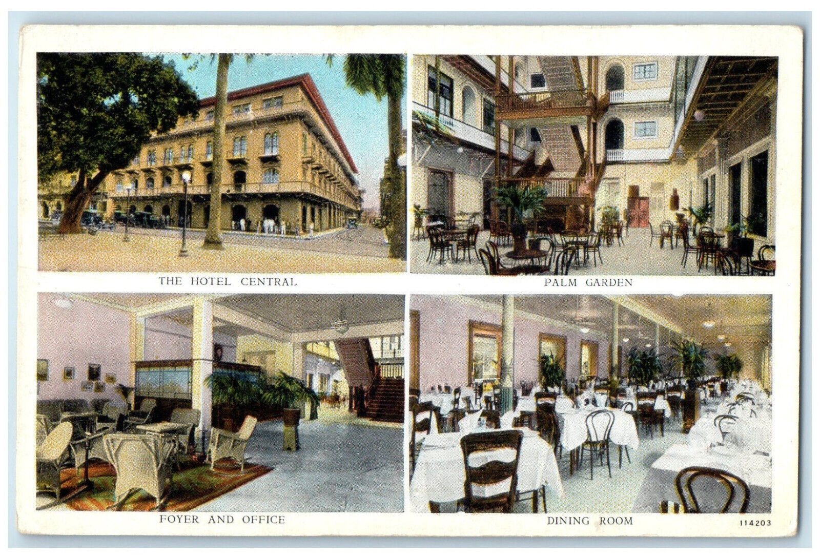 c1920\'s Old Famous Hotel Central Cathedral Park Panama Multiview Postcard