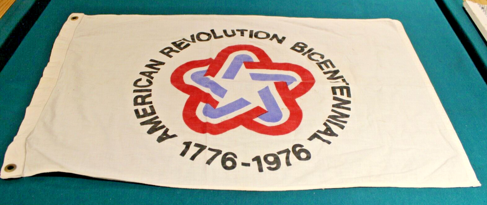 Vintage American Revolution Bicentennial 1776-1976 Flag Sz 34” x 21”