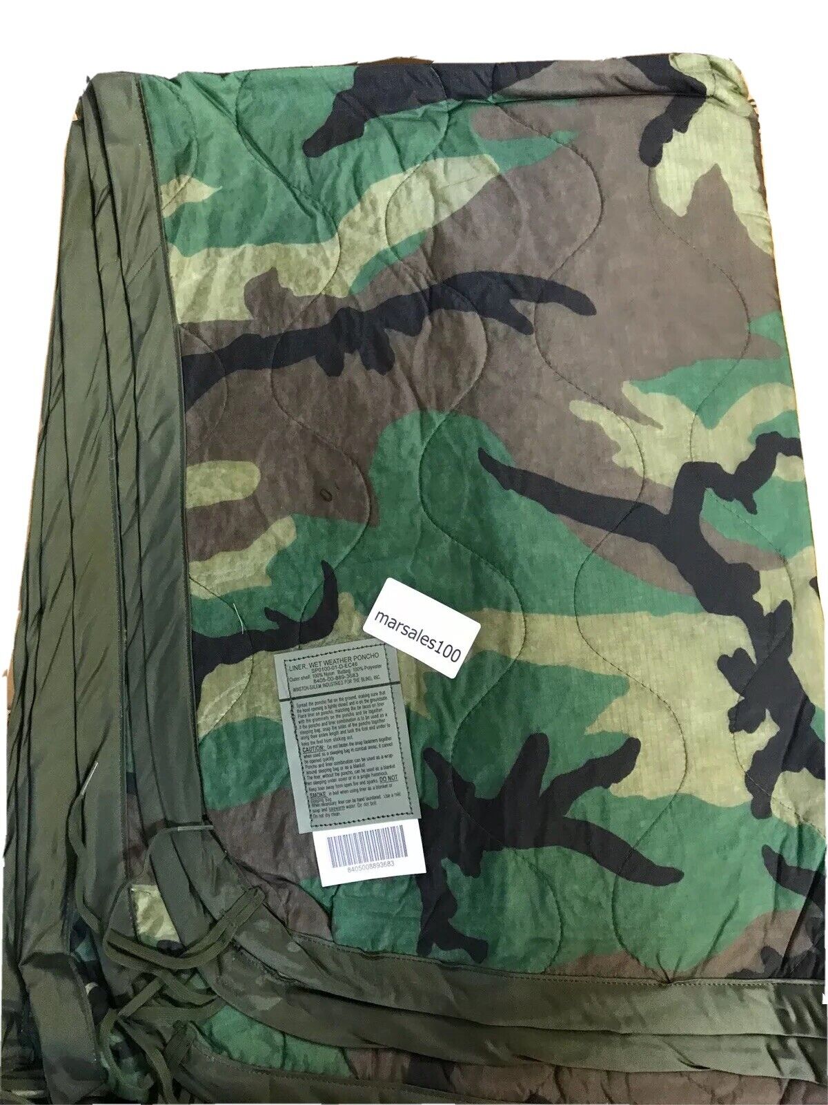 new Genuine US Military Surplus USGI Woodland Camo Poncho Liner WOOBIE Blanket